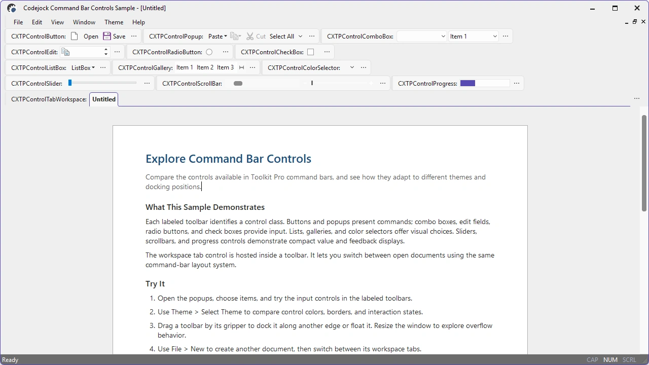 Command Bar Controls
