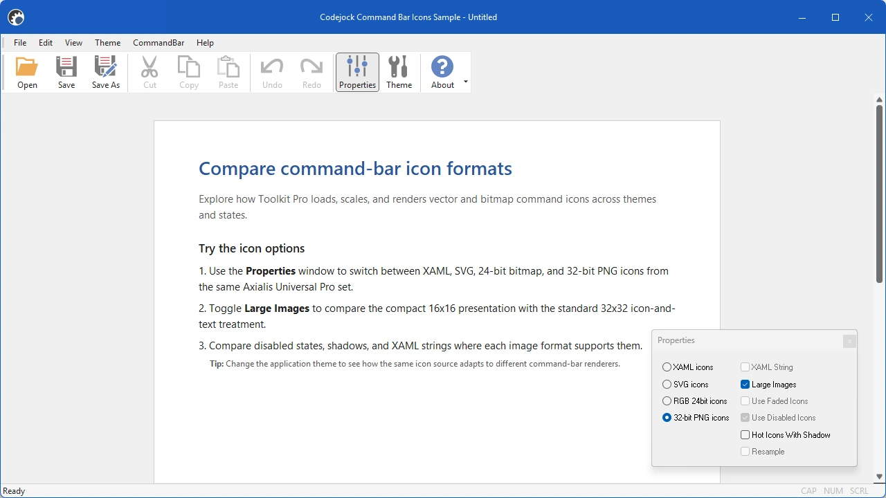 Command Bar Icons