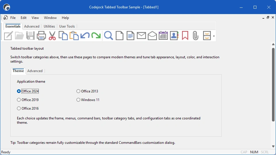 Tabbed Toolbar