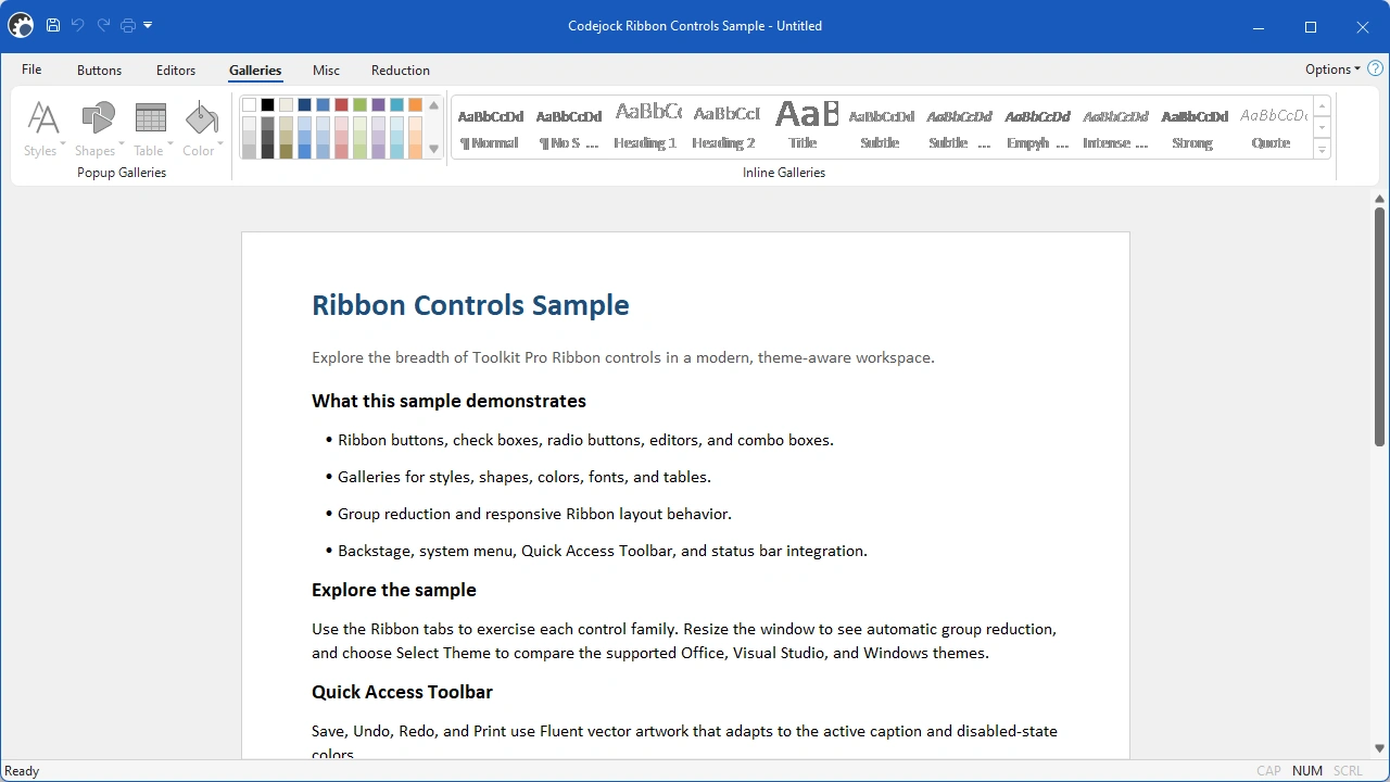 Ribbon Controls