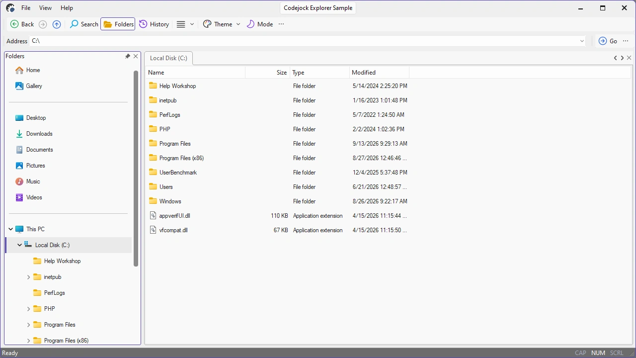 Explorer GUI