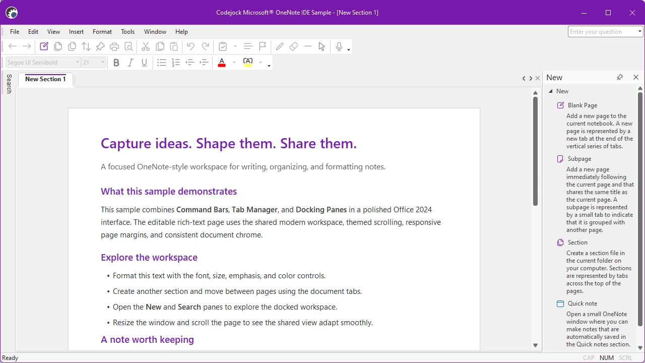 OneNote GUI