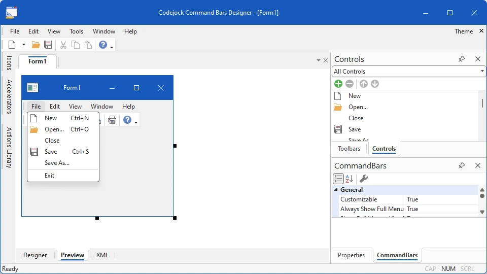 Command Bars Designer