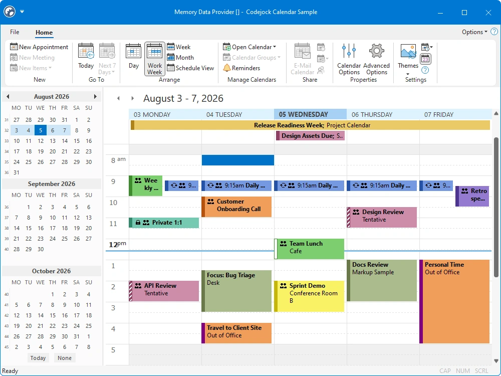 Calendar scheduling interface