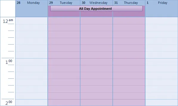 All Day Appointment example