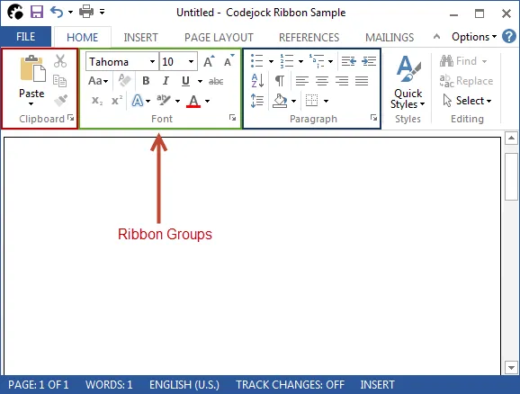 Ribbon Groups example