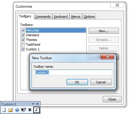 User Defined Toolbars showcase