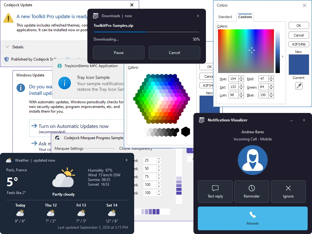 Modern task dialog with command links and verification options