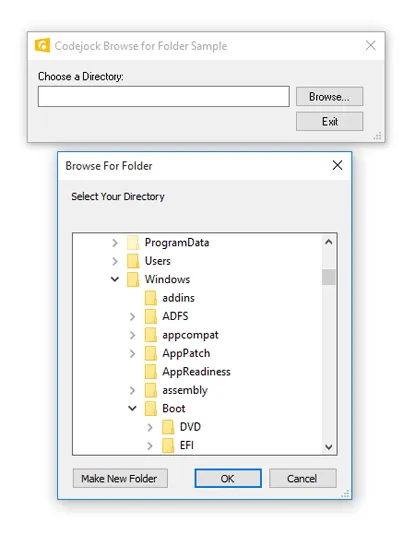 Browse for Folder Dialog showcase