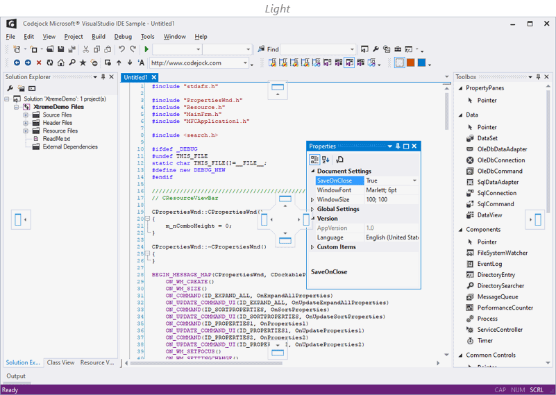 Visual Studio 2015 Style Theme Support