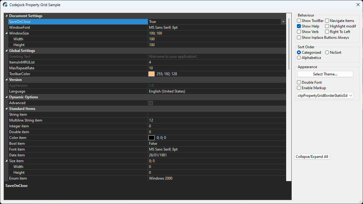 Property Grid and Hierarchical Editing