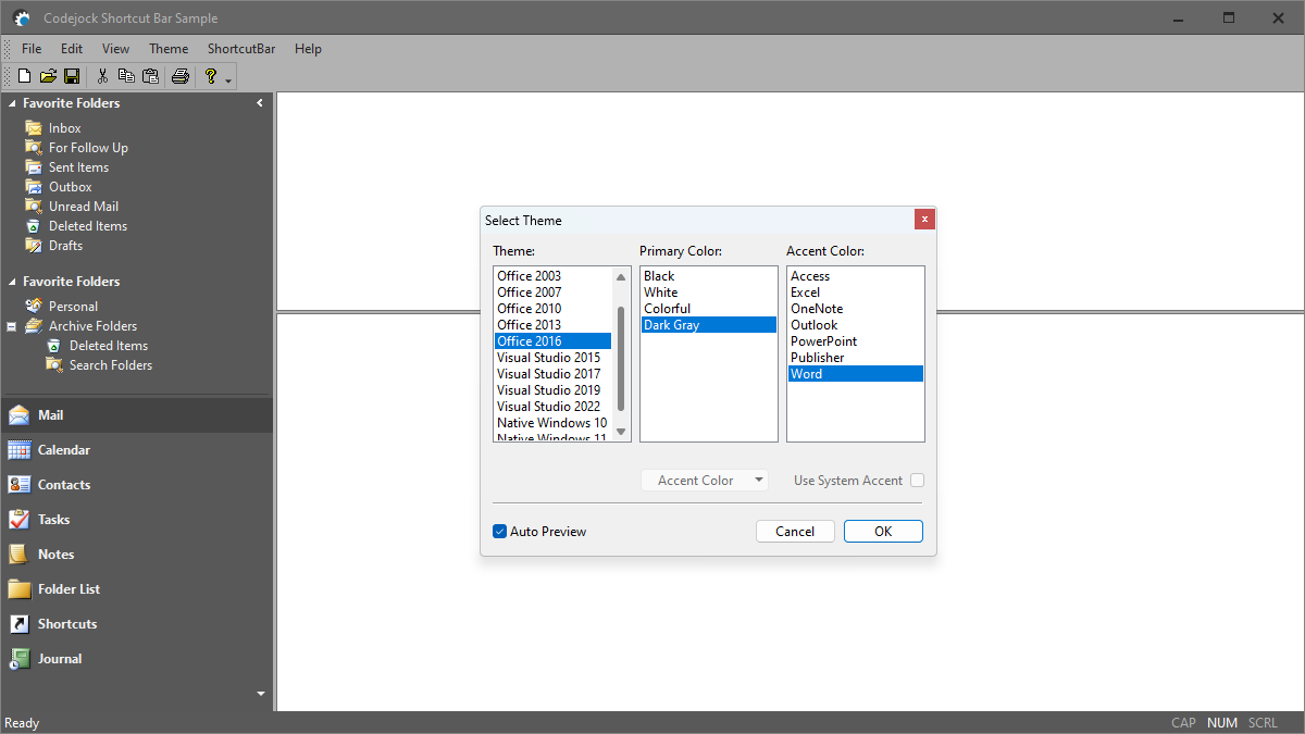 Shortcut Bar and Navigation Pane