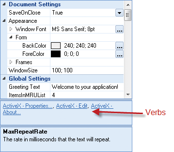 .NET style Verb Panel