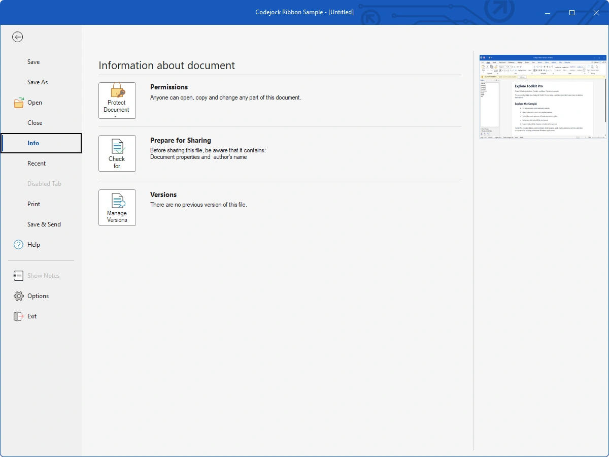 Ribbon and Backstage UI feature overview