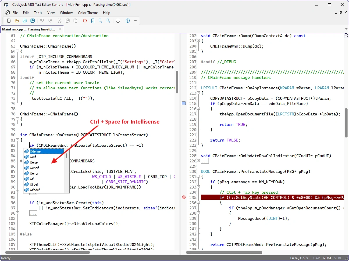 Code editing workflow with navigation and assistance tools