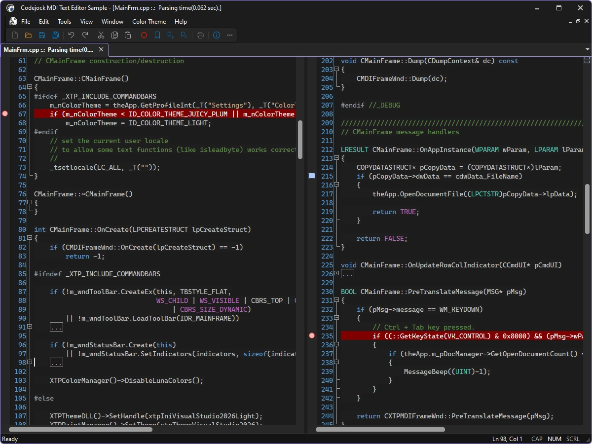 Syntax-aware source code editing interface