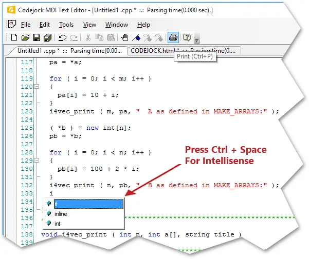 Intellisense Help example