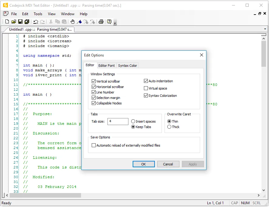 Advanced Syntax Editor example