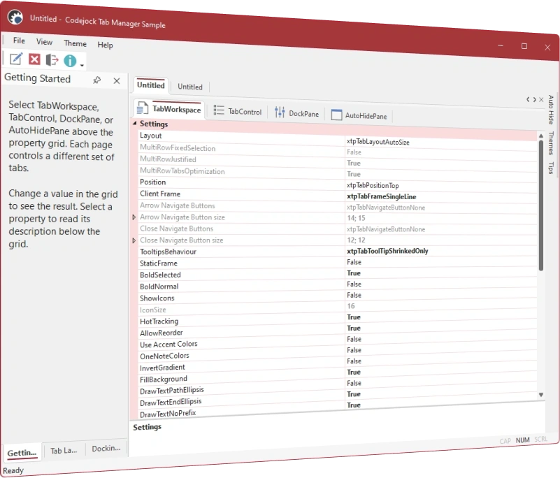 Tab Manager control sample