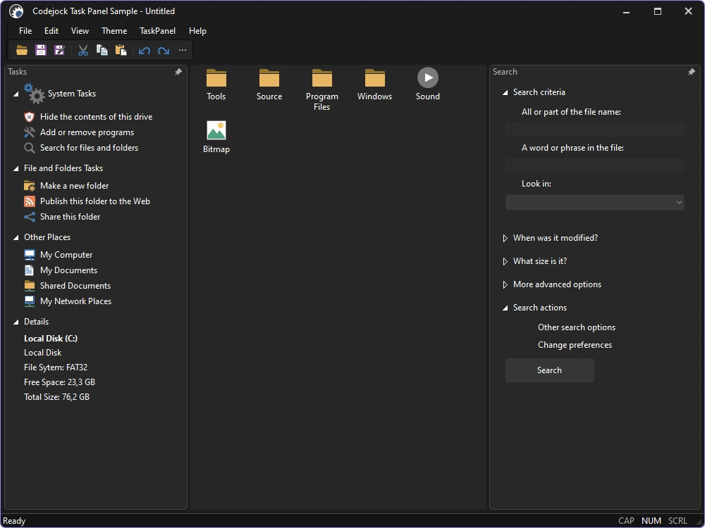 Task Panel using the Visual Studio 2026 Dark theme