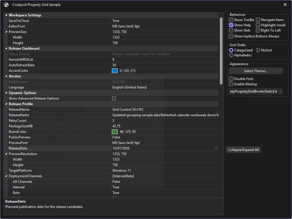 Property Grid and hierarchical editing feature overview