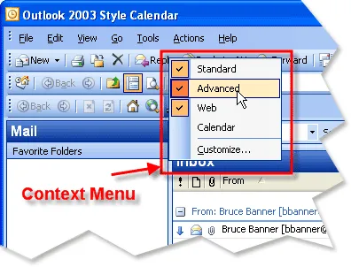 Toolbar Context Menu