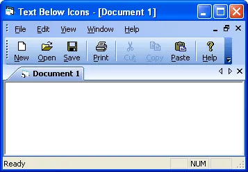 Text below toolbar icons