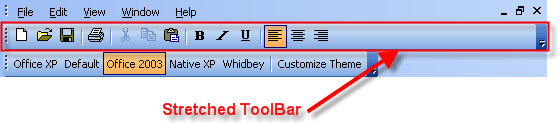 Toolbar with hidden buttons